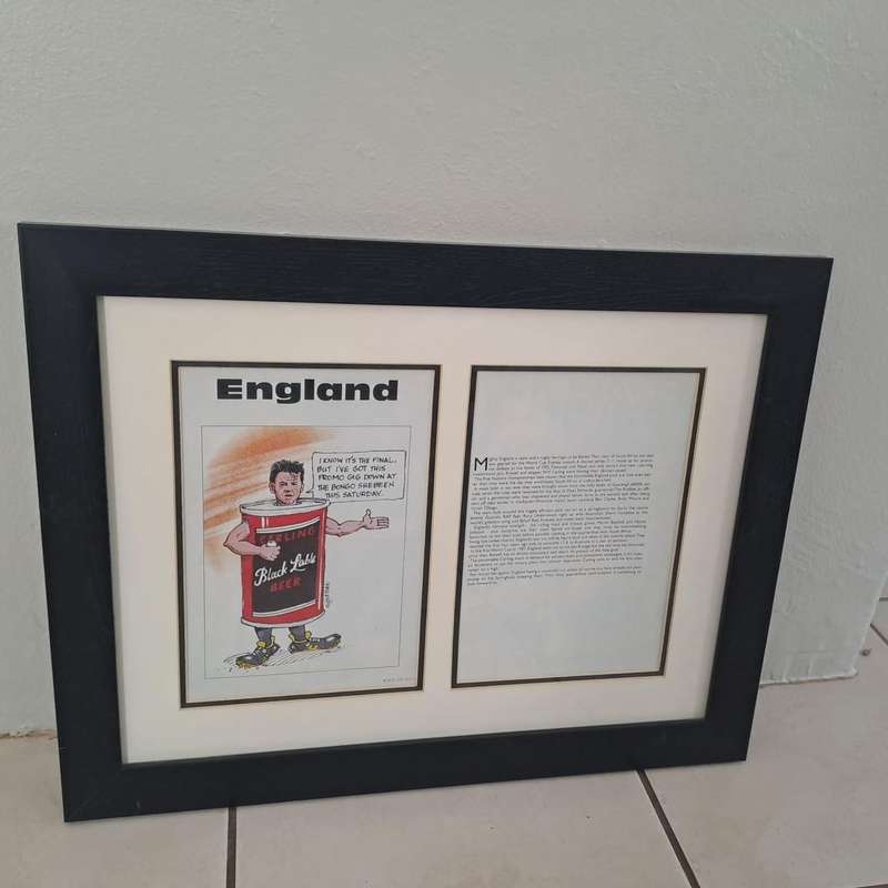 Framed Rugby World Cup Cartoon Collection  10 Nation Set