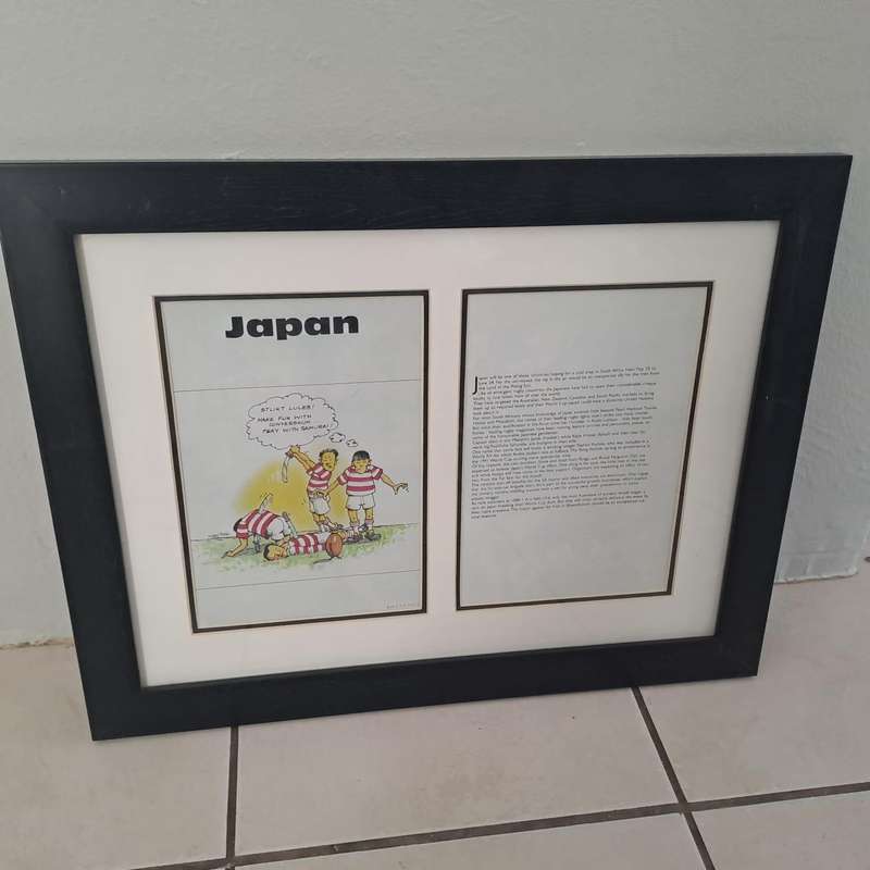 Framed Rugby World Cup Cartoon Collection  10 Nation Set
