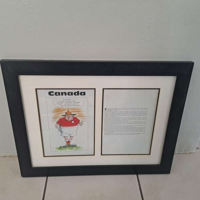Framed Rugby World Cup Cartoon Collection  10 Nation Set