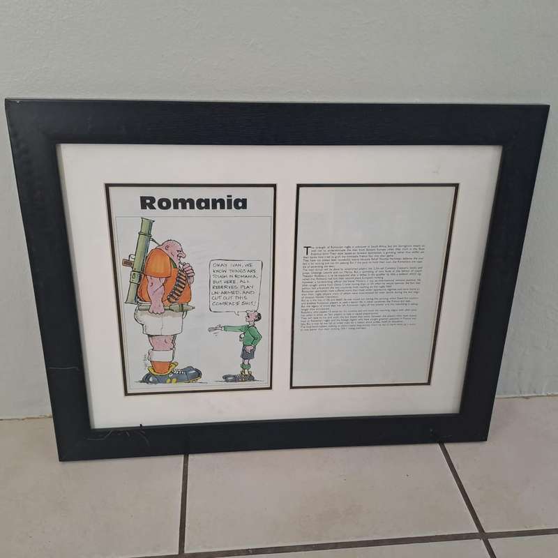 Framed Rugby World Cup Cartoon Collection  10 Nation Set