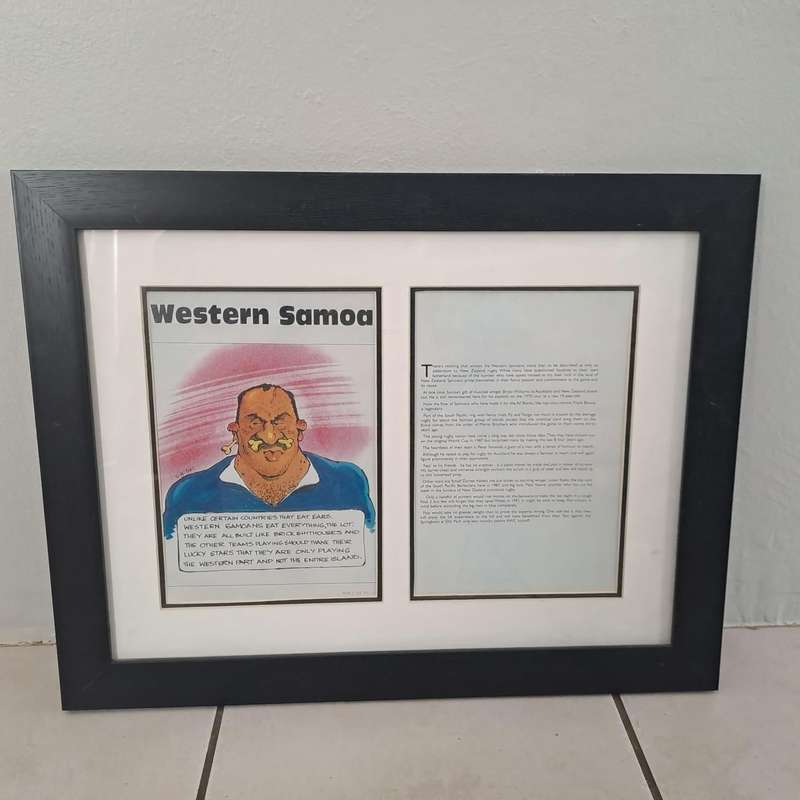 Framed Rugby World Cup Cartoon Collection  10 Nation Set