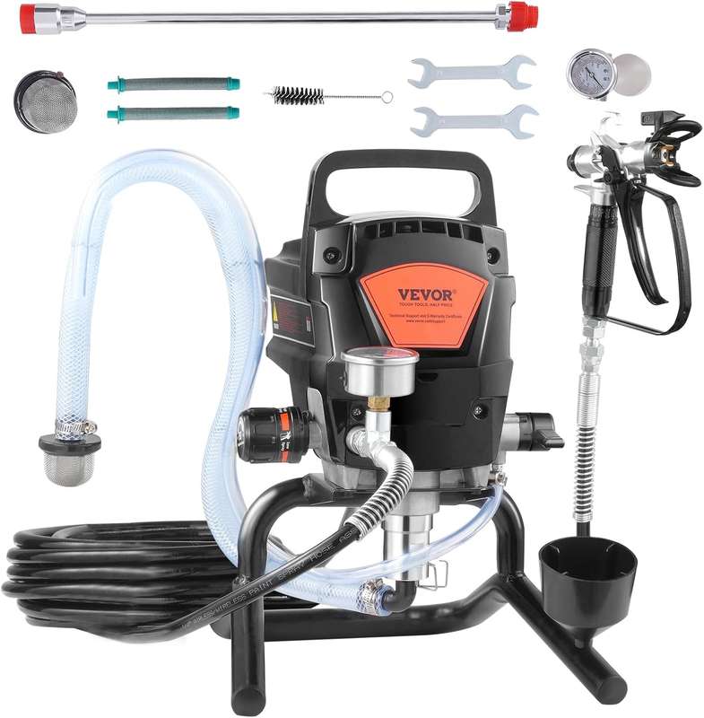 Stand Airless Sprayer, 3000PSI High Efficiency Electric Airless Sprayer, Handheld Paint Sprayer