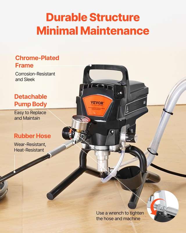 Stand Airless Sprayer, 3000PSI High Efficiency Electric Airless Sprayer, Handheld Paint Sprayer