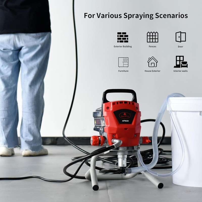 AEROPRO 628 Tools Airless Paint Sprayer, 950W 0.52GPM 3300PSI High Efficiency Airless Sprayer