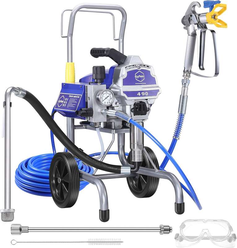 490 Airless Paint Sprayer, 0.6GPM Paint Sprayer for Home Interior 3300psi High Efficiency