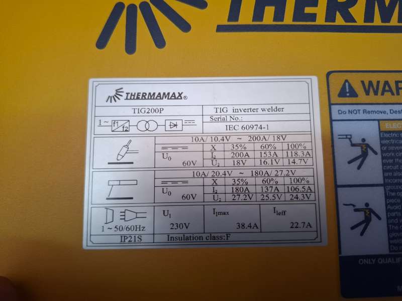 THERMAMAX TIG 200 P DC PULSE Welder