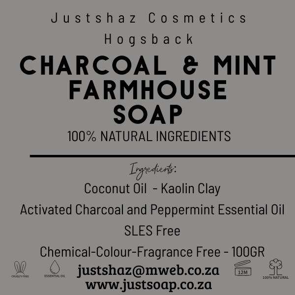CHARCOAL AND MINT FARMHOUSE SOAP