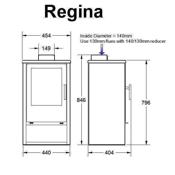 Hydrofire Regina 6-13Kw free standing fireplace