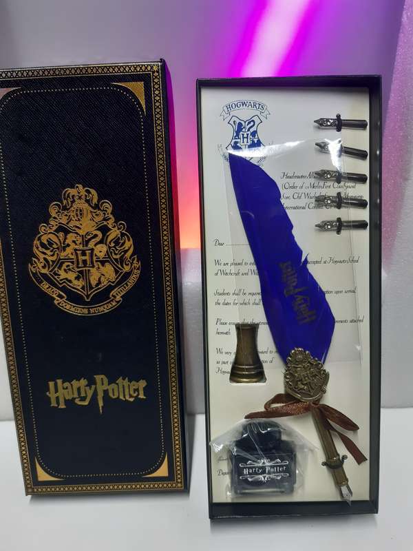Harry Potter Vintage Feather Dip Pen Writing Set with ink Calligraphy Quill Pen