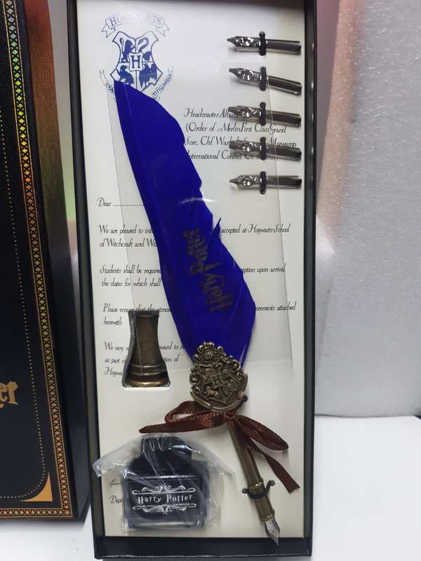 Harry Potter Vintage Feather Dip Pen Writing Set with ink Calligraphy Quill Pen