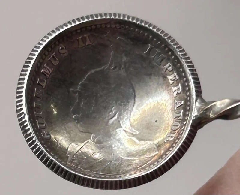 1913 DEUTSCH-OSTAFRIKA 1/4 RUPEE SILVER COIN TEASPOON 4.45 GRAMS SILVER