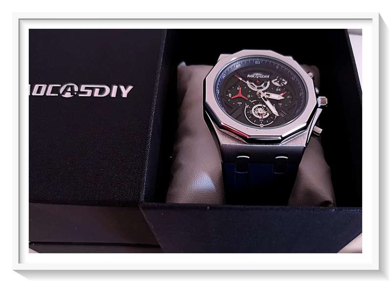 AOCASDIY Luxury Quartz Men's Multi-Functional Watch with Date Display and Polygon Dial - Deep Blue*