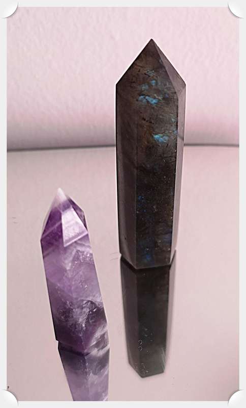 Mystical Labrodorite Crystal 80mm and a Striking Amathyst Tower measuring 60mm