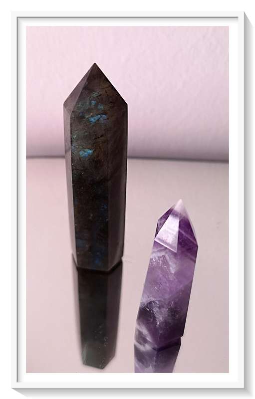 Mystical Labrodorite Crystal 80mm and a Striking Amathyst Tower measuring 60mm