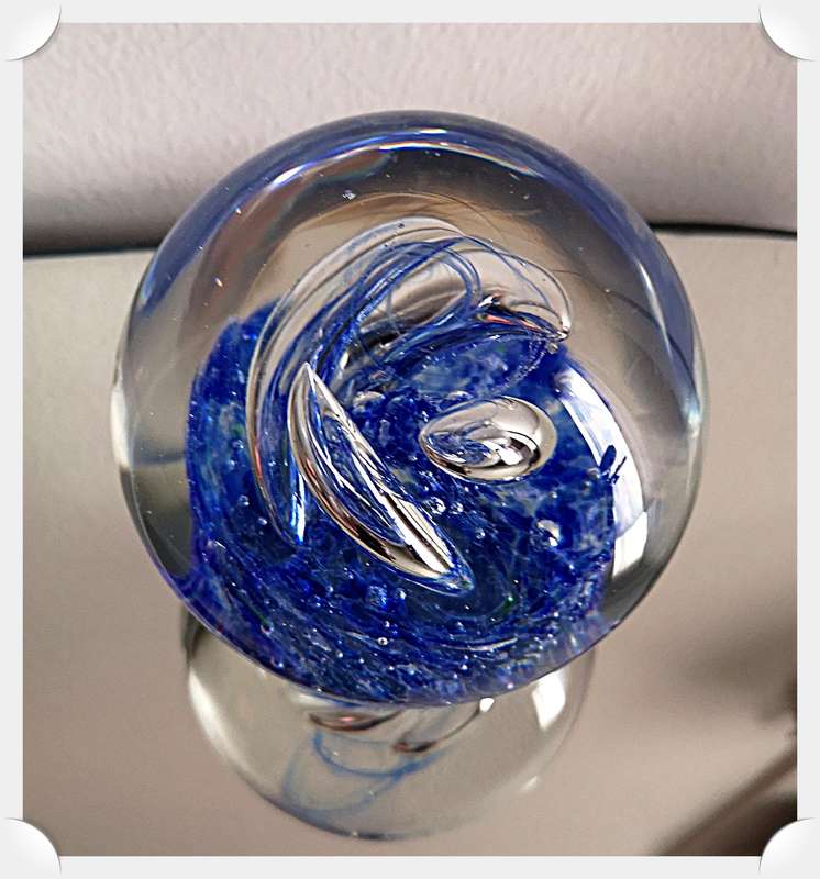 A Phenomenal Large Murano Glass Paperweight with Large Controlled Vortex Bubbles - Dimensions - 95mm