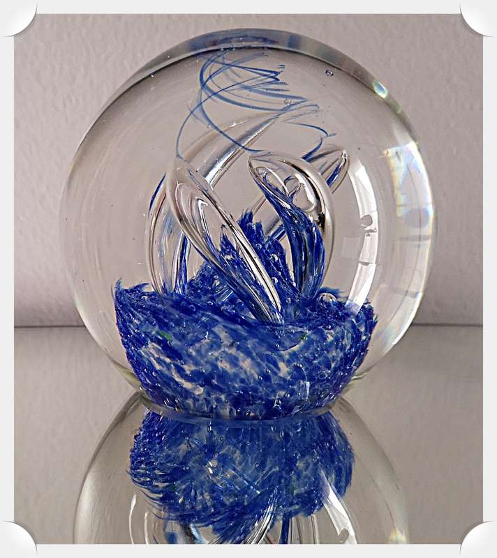 A Phenomenal Large Murano Glass Paperweight with Large Controlled Vortex Bubbles - Dimensions - 95mm
