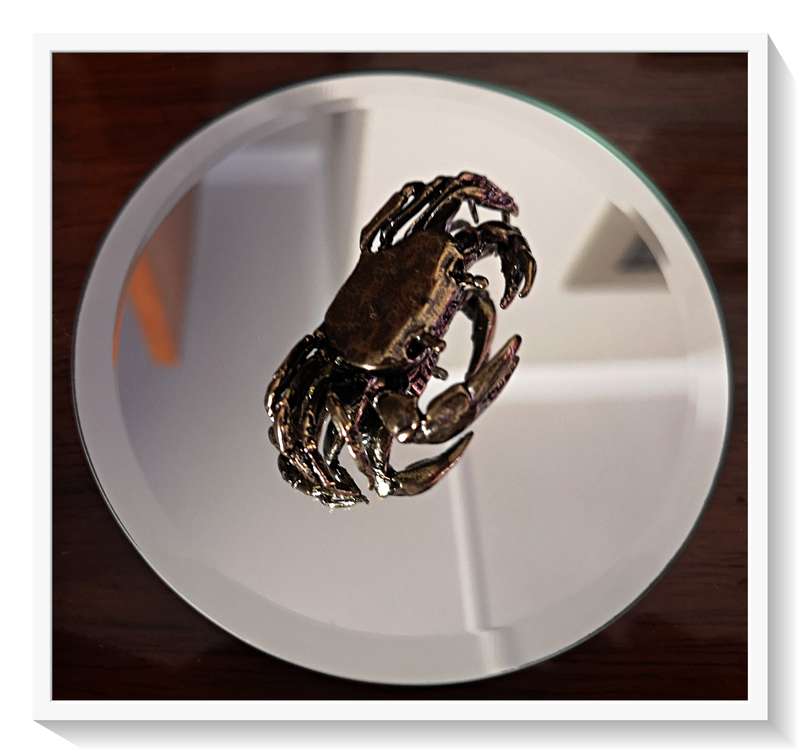 Precious Little Bronze & Brass Crab Ornament - Beautifully articulated - Fine Realistic Detail - New