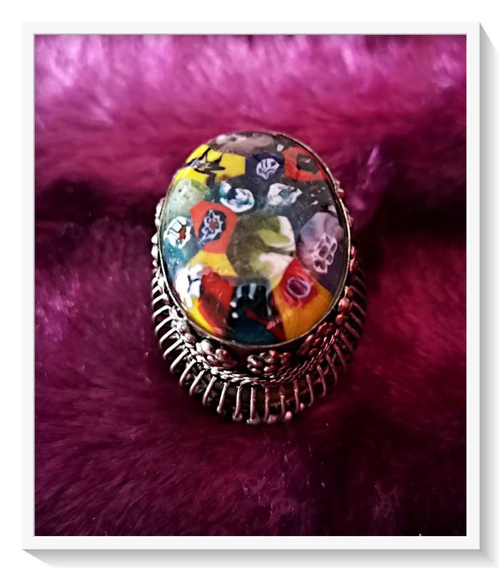 A Precious Psychedelic Millefiori Style Metal Trinket Box Vessel for Him/Her  - Only 35 SHIPPING*