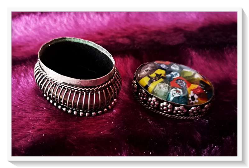 A Precious Psychedelic Millefiori Style Metal Trinket Box Vessel for Him/Her  - Only 35 SHIPPING*