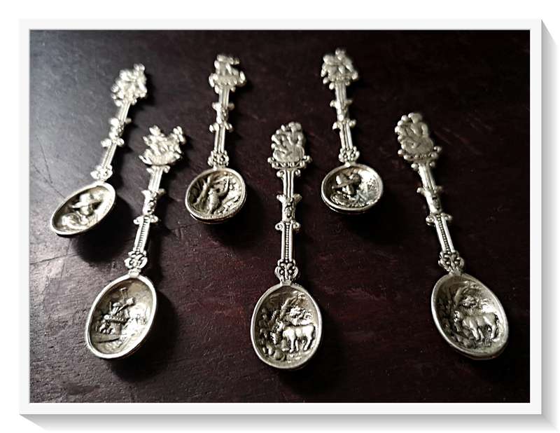 A Set of Six Ornate and Delicate Vintage Teaspoons - Made in Holland - In Beautiful Condition***