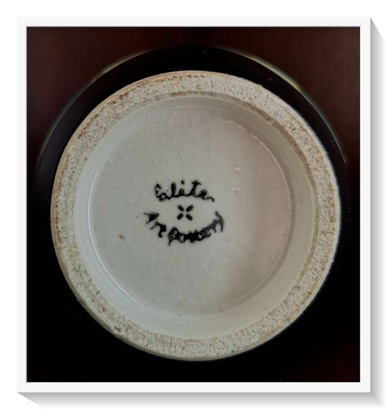 A Striking Little Ceramic Vase or Jug with Markings on the bottom Gliter Art Pottery