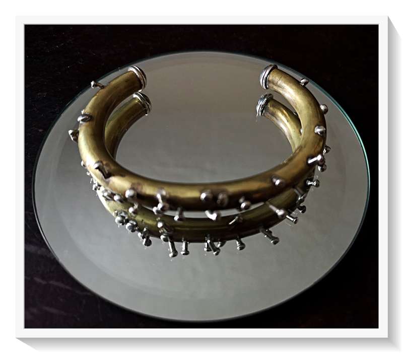 A Surreal Hand-Crafted Brass and Silver Bracelet for a Miss or Mister Strange - HAVE A LOOK!