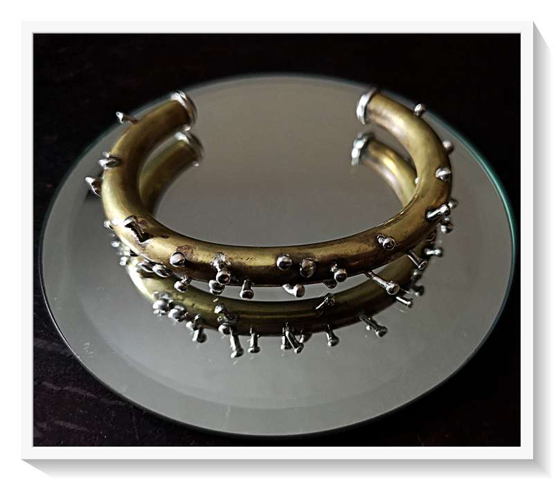A Surreal Hand-Crafted Brass and Silver Bracelet for a Miss or Mister Strange - HAVE A LOOK!