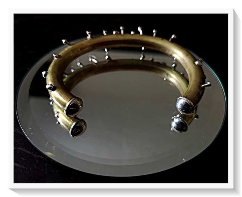 A Surreal Hand-Crafted Brass and Silver Bracelet for a Miss or Mister Strange - HAVE A LOOK!