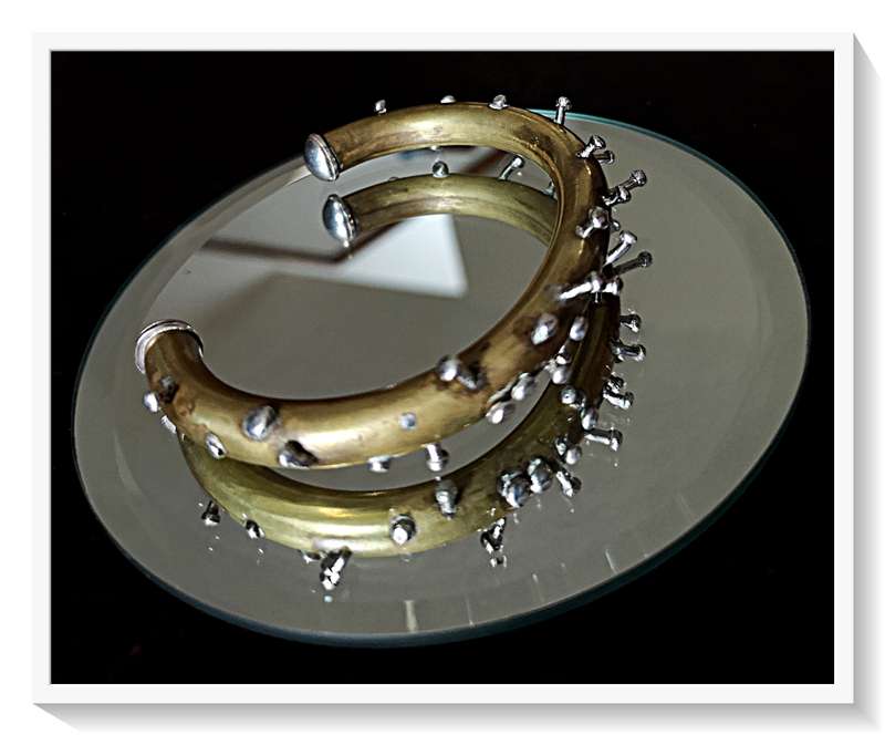 A Surreal Hand-Crafted Brass and Silver Bracelet for a Miss or Mister Strange - HAVE A LOOK!