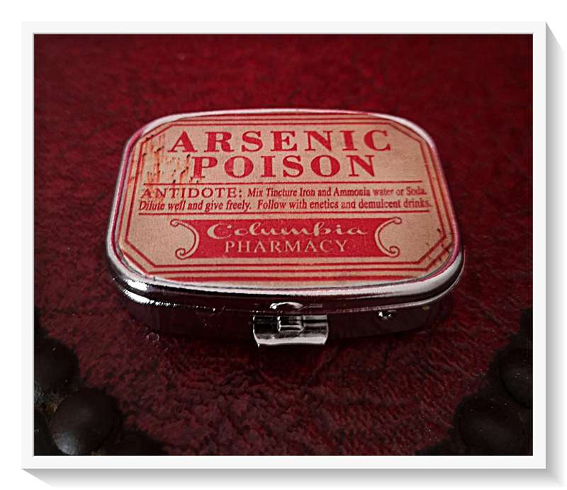 Arsenic Poison Pill Box - Great Party Accessory - Metal Pill Box