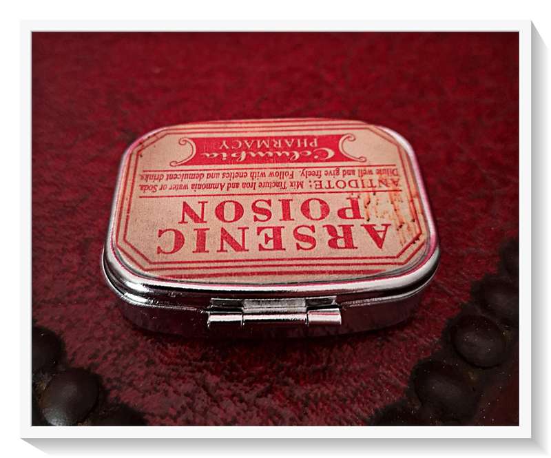 Arsenic Poison Pill Box - Great Party Accessory - Metal Pill Box