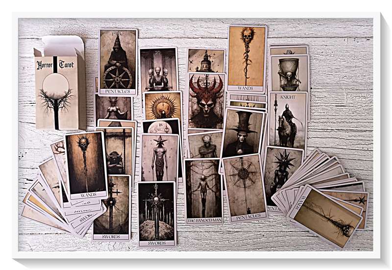 Awesome Horror Tarot Cards - A Thick Deck of Beautifully Illustrated Gothic Figures - Condition: New