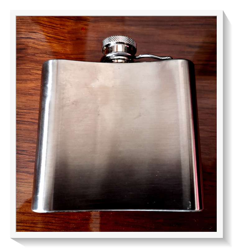 Chivas Regal Whisky Hip Flask Chromed Metal As New