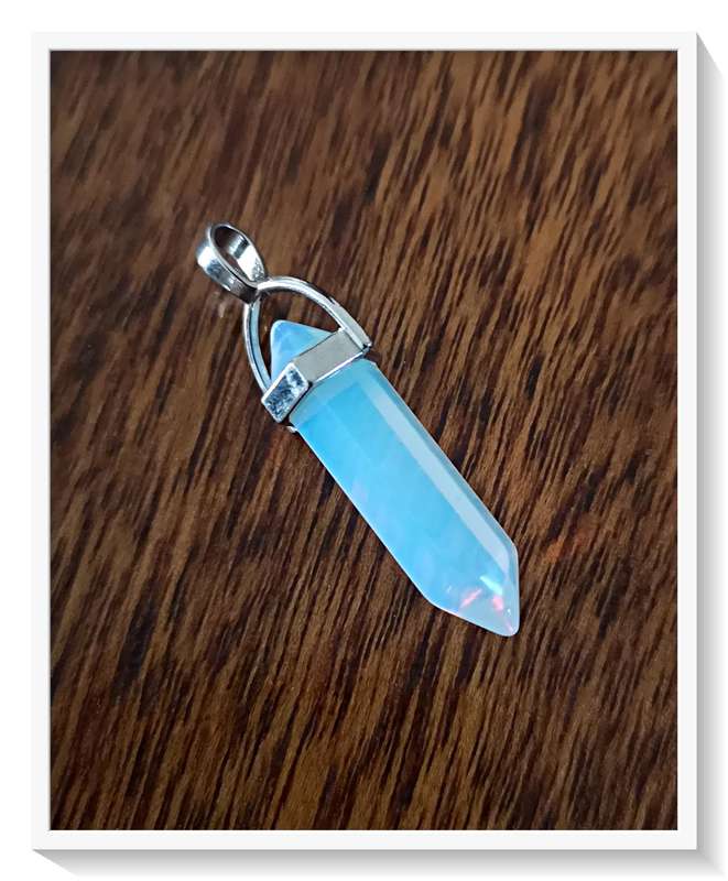 Double Terminated Opalite Crystal Pendant - For Him or Her - Holistic Jewelry ***