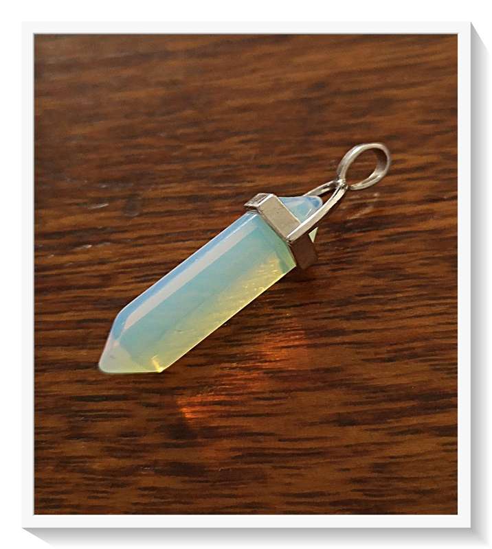 Double Terminated Opalite Crystal Pendant - For Him or Her - Holistic Jewelry ***