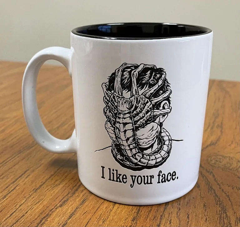 Alien Face-Hugger Coffee Mug - Slogan: I Love Your Face - Brilliant Gift for ALIEN Fans *****