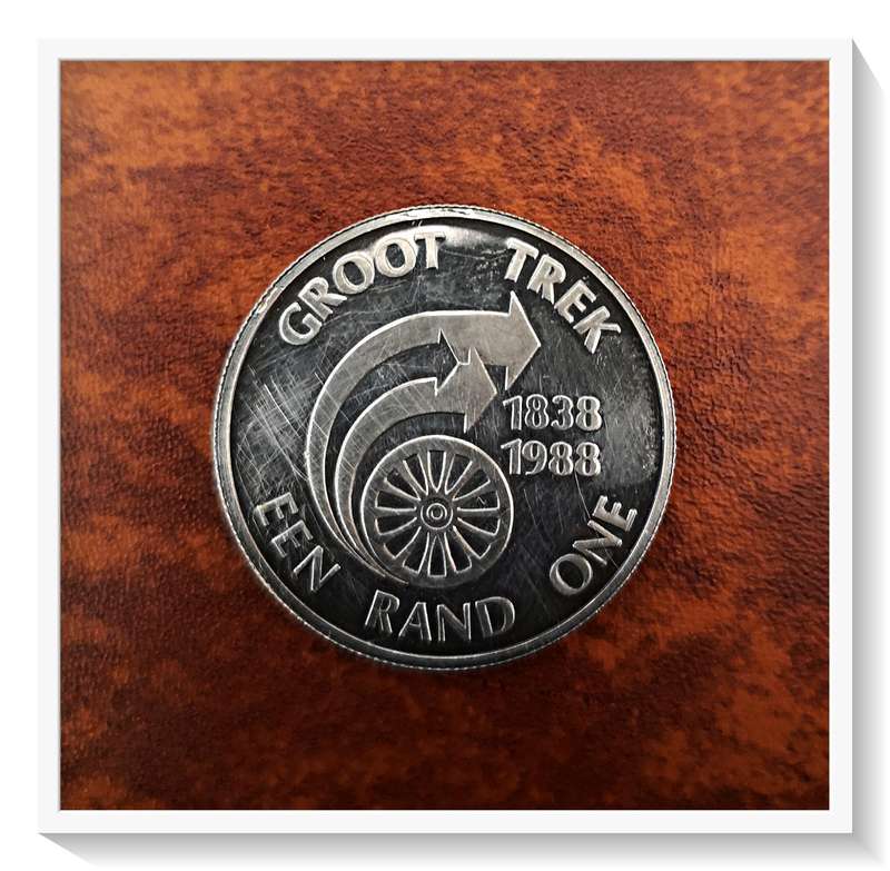 GROOT TREK One Rand Coin - 800 Silver - Commemorative Silver Coin 1838 - 1988