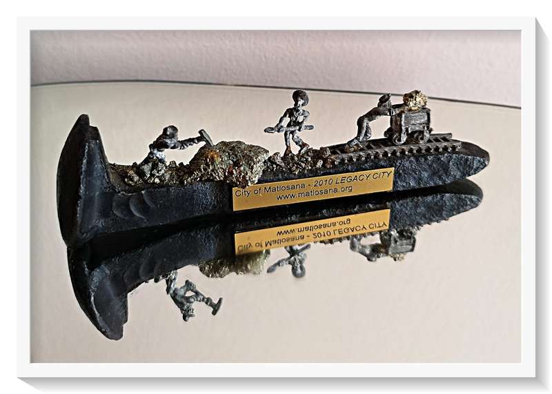 Genuine Old Railway Sleeper Nail Decorated with Lead and Fools Gold - City of Matlosana ***