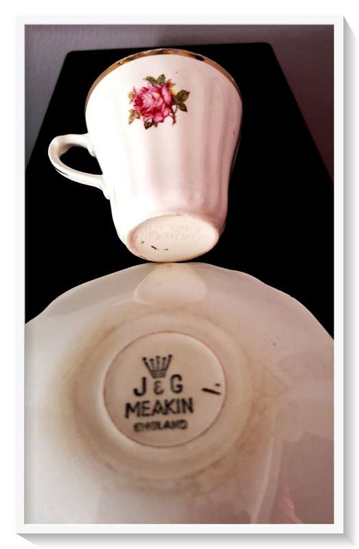 A Gorgeous Little Floral Teacup with Saucer by J and G Meakin - Made in England