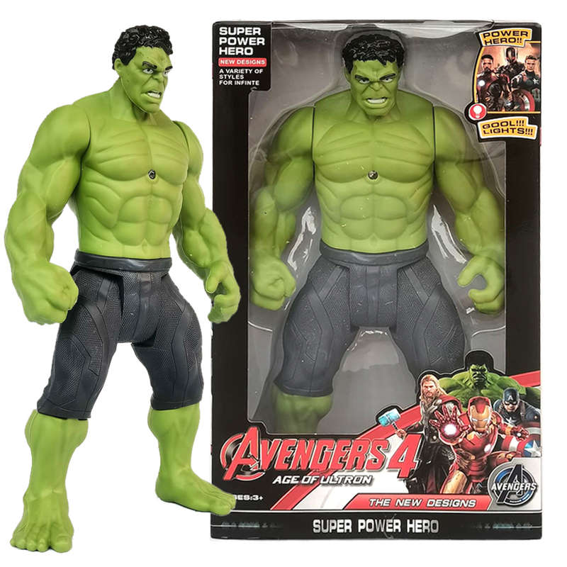 Large Hulk Avengers Age of ULTRON - Flashing Red Laser Light on Chest - Brand New & Sealed*