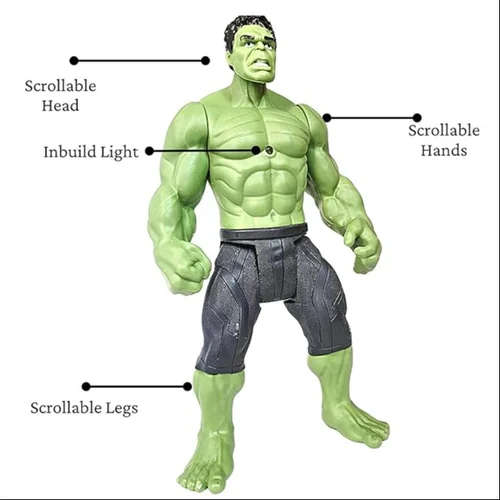 Large Hulk Avengers Age of ULTRON - Flashing Red Laser Light on Chest - Brand New & Sealed*