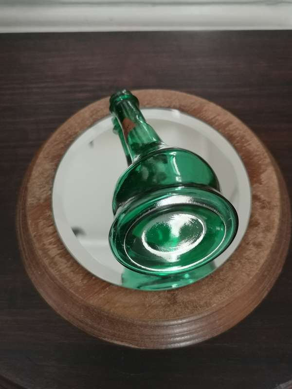 Deep Green Miniature Cognac Bottle Twisted One of a Kind *****