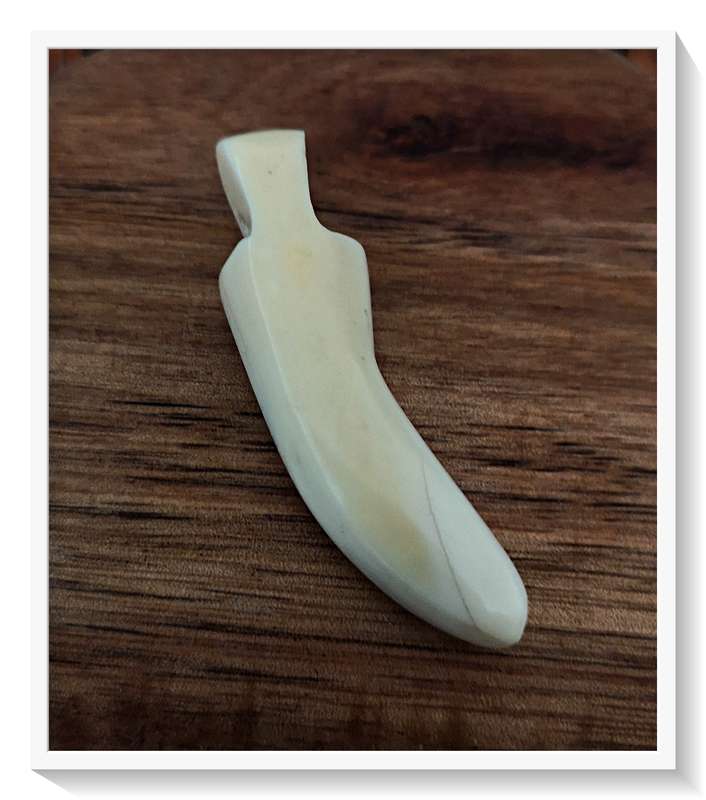 Natural Tribal Tooth Pendant Carved from Warthog Tusk and Polished 50mm by 15mm - Unique Gift*
