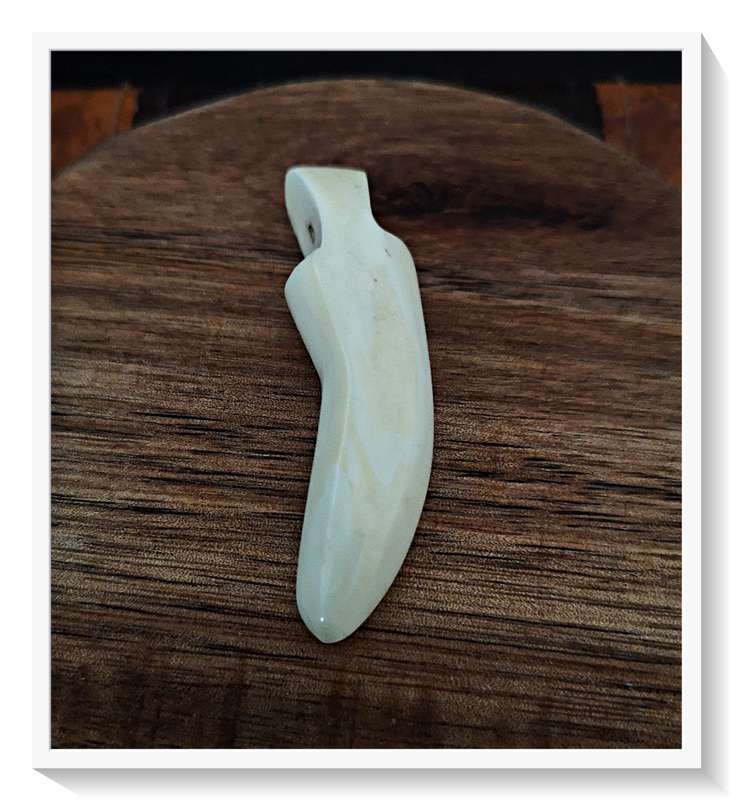 Natural Tribal Tooth Pendant Carved from Warthog Tusk and Polished 50mm by 15mm - Unique Gift*