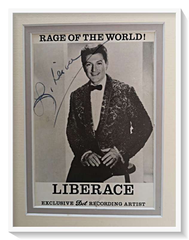Original Concert Performance Ticket Signed by Liberace - This Card is Valuable - Rage Performance*