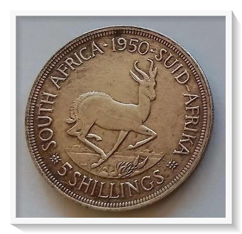 Rare 1950 SA Union 5 Shilling - 800 Ag - 80% Percent Silver - A Lucrative Investment