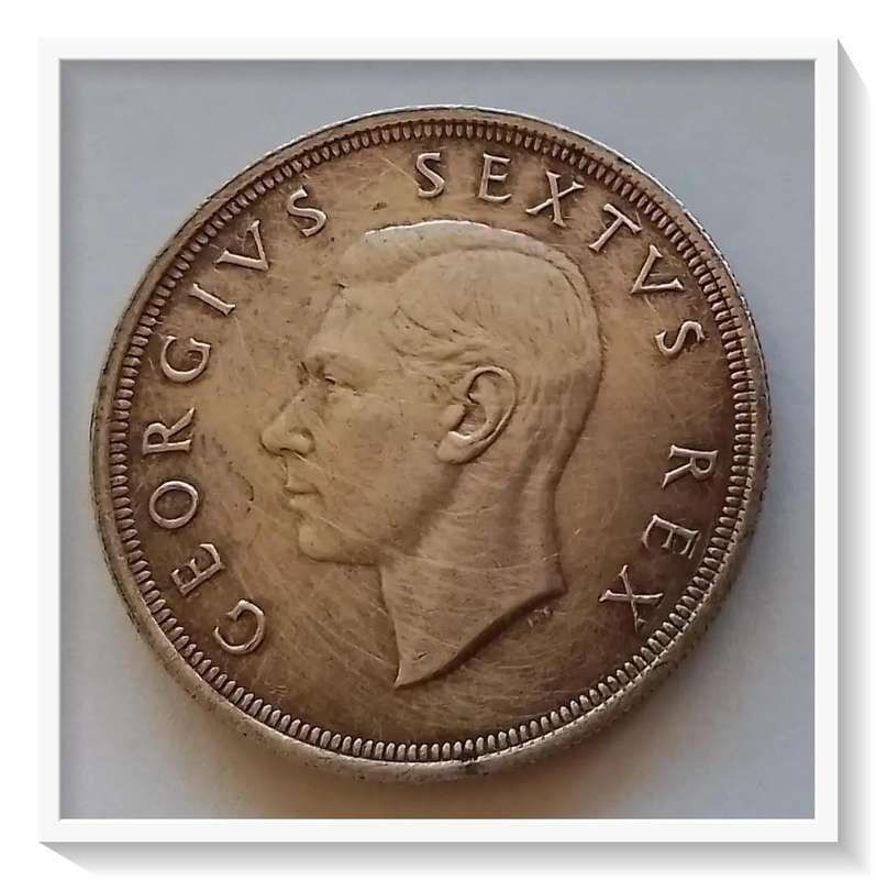 Rare 1950 SA Union 5 Shilling - 800 Ag - 80% Percent Silver - A Lucrative Investment