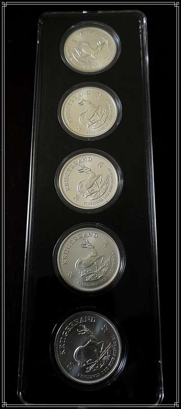 Special Collectible Bullion Fine Silver Proof 1oz Krugerrands (5X) in Sealed Capsules - 2019 to 2023