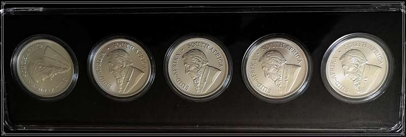Special Collectible Bullion Fine Silver Proof 1oz Krugerrands (5X) in Sealed Capsules - 2019 to 2023