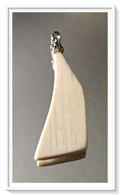 Rare Find - Angular Shaped Bone Pendant 35mm in Length- Hand-Made from Warthog Boar Tusk